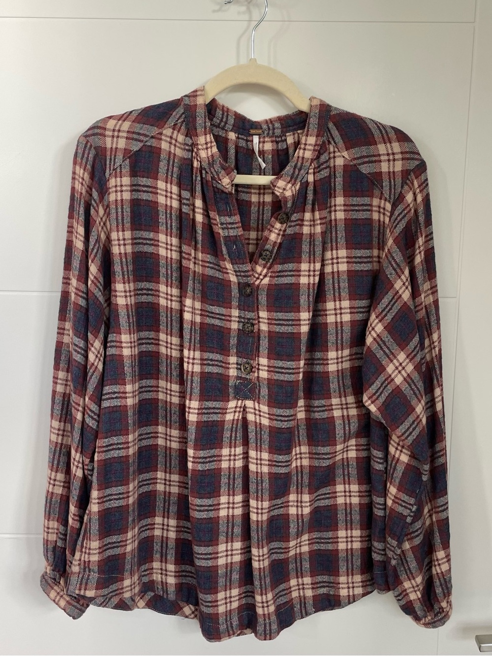 🔥FREE PEOPLE🔥Plaid Flannel Top, XS